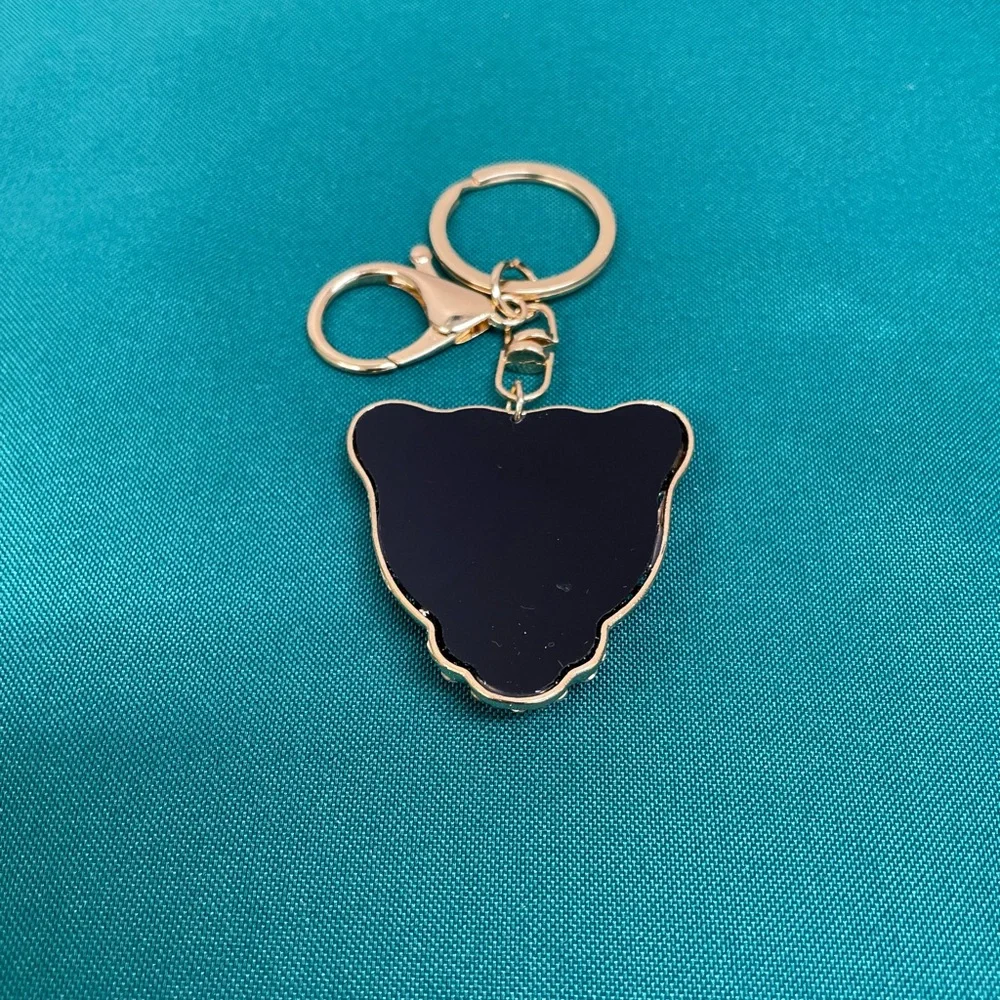 Gold and Black Leopard Bag Charm
